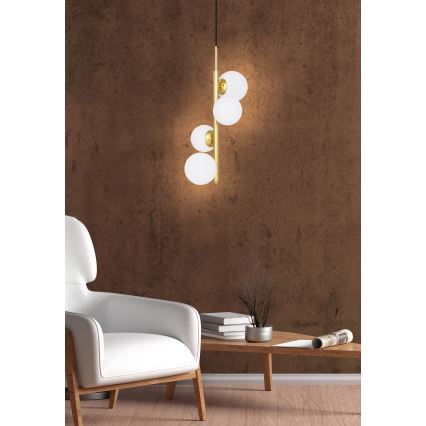 Chandelier on a string CORDEL 4xG9/20W/230V golden