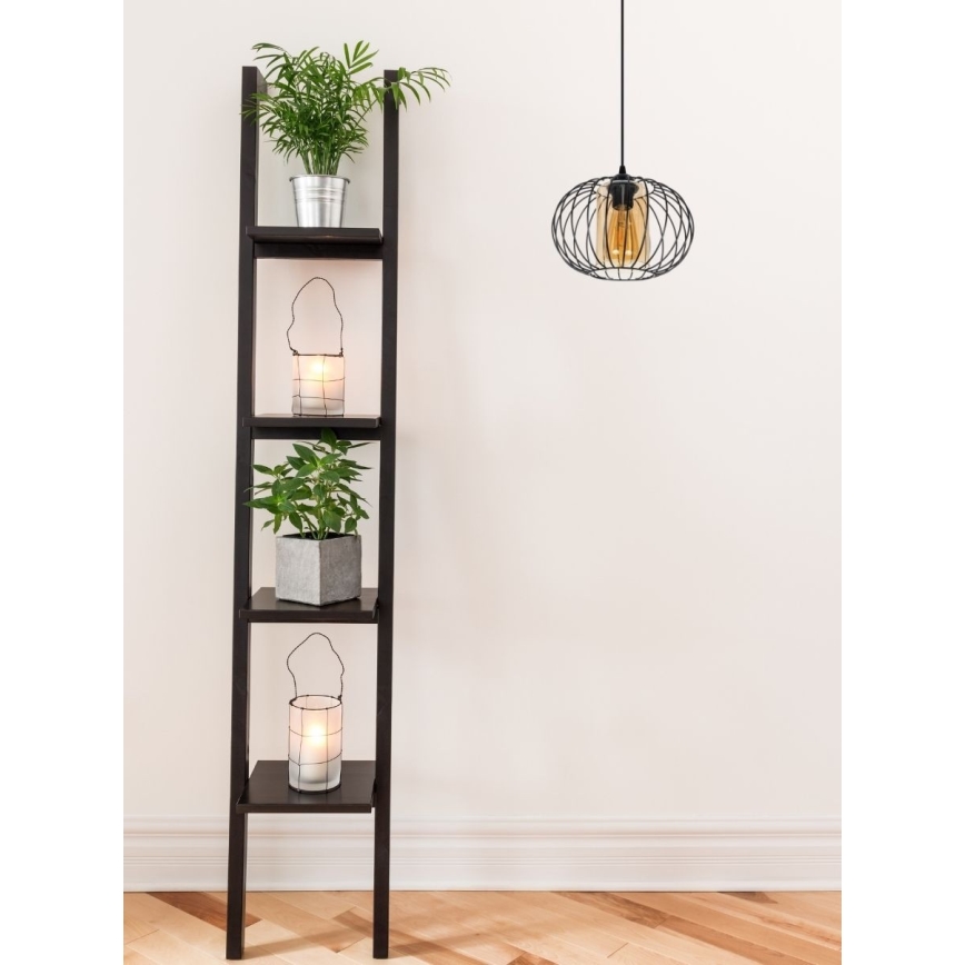 Chandelier on a string CORRINI 1xE27/60W/230V d. 25 cm black/beige