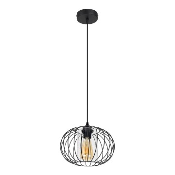 Chandelier on a string CORRINI 1xE27/60W/230V d. 25 cm black/clear