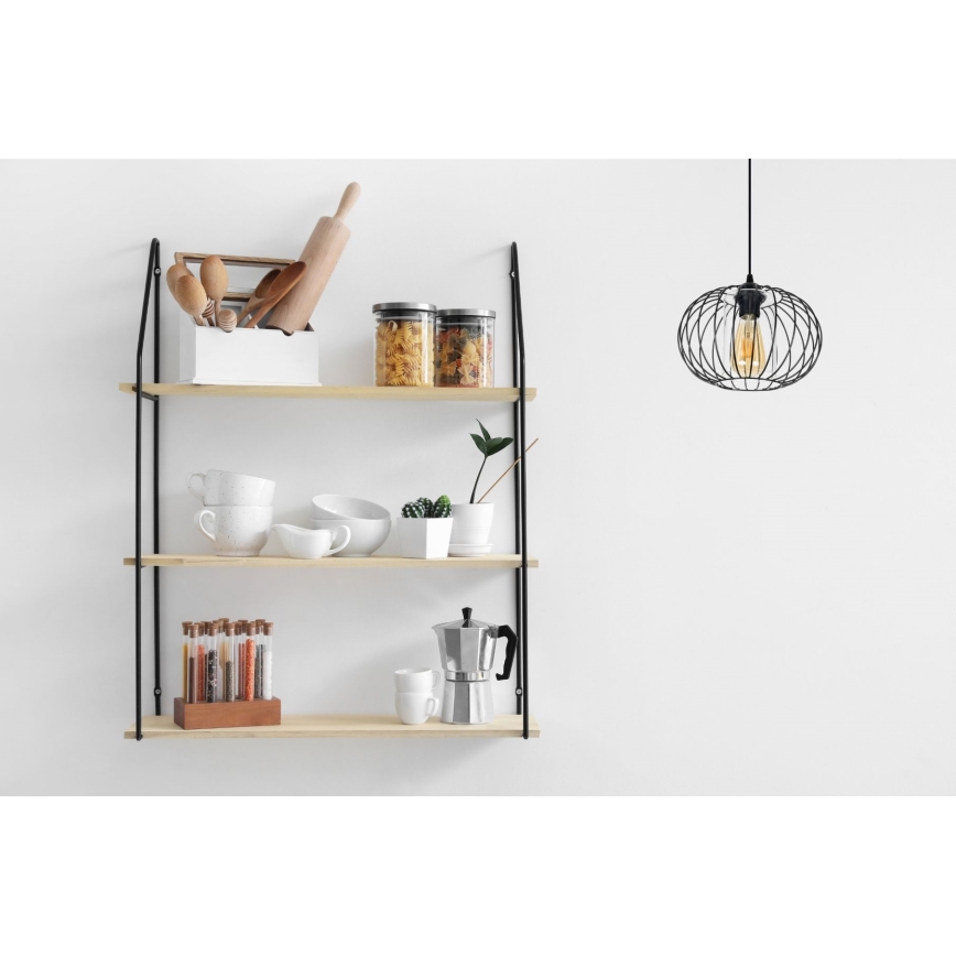 Chandelier on a string CORRINI 1xE27/60W/230V d. 25 cm black/clear