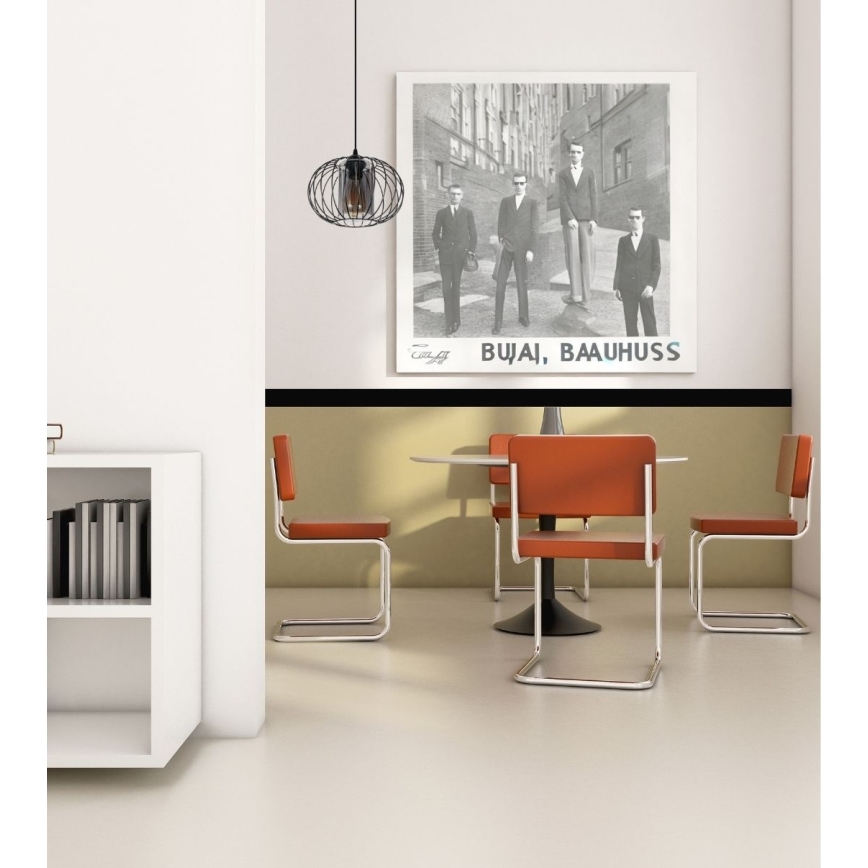 Chandelier on a string CORRINI 1xE27/60W/230V d. 25 cm black/grey