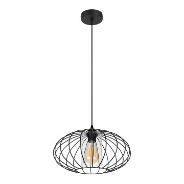 Chandelier on a string CORRINI 1xE27/60W/230V d. 34 cm black/clear