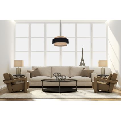 Chandelier on a string CORSA 1xE27/60W/230V black/beige
