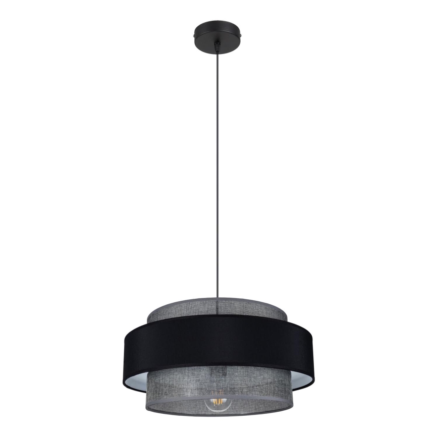 Chandelier on a string CORSA 1xE27/60W/230V black/grey