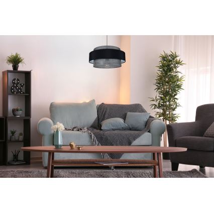 Chandelier on a string CORSA 1xE27/60W/230V black/grey