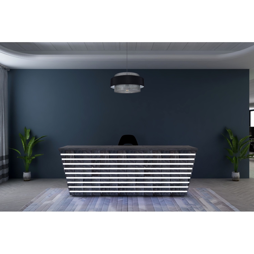 Chandelier on a string CORSA 1xE27/60W/230V black/grey