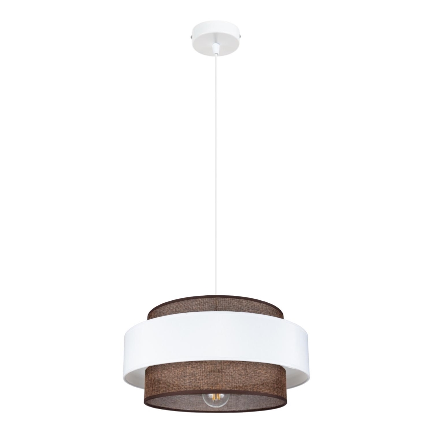 Chandelier on a string CORSA 1xE27/60W/230V white/brown