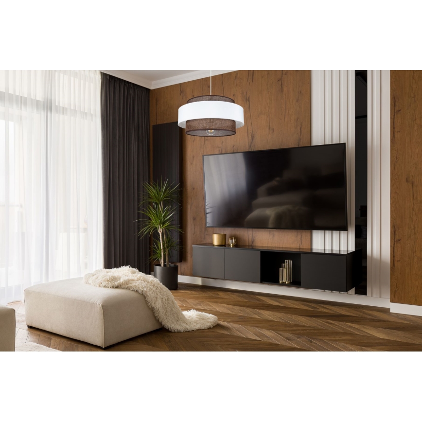 Chandelier on a string CORSA 1xE27/60W/230V white/brown