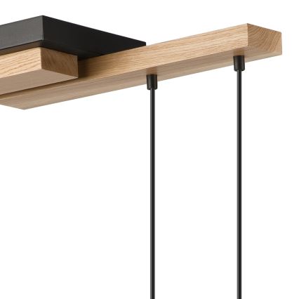 Chandelier on a string CORTINA 2xE27/15W/230V + 2xG9/5W/230V black/oak