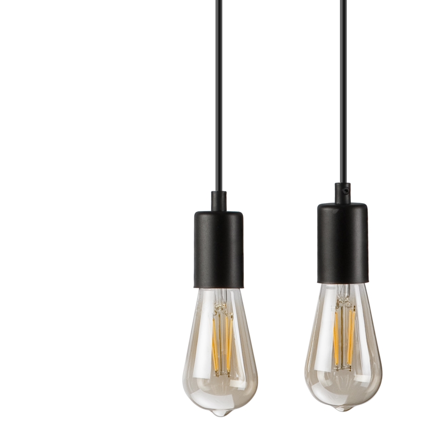 Chandelier on a string CORTINA 2xE27/15W/230V + 2xG9/5W/230V black/oak
