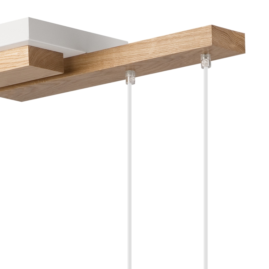 Chandelier on a string CORTINA 2xE27/15W/230V + 2xG9/5W/230V white/oak