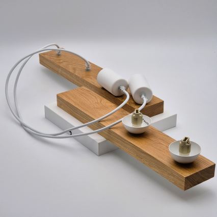 Chandelier on a string CORTINA 2xE27/15W/230V + 2xG9/5W/230V white/oak