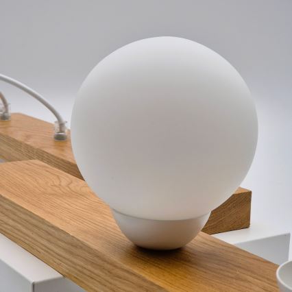 Chandelier on a string CORTINA 2xE27/15W/230V + 2xG9/5W/230V white/oak