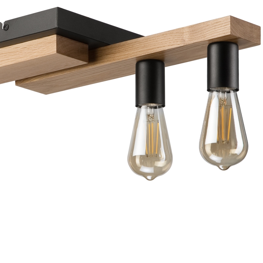 Chandelier on a string CORTINA 4xE27/15W/230V black/oak