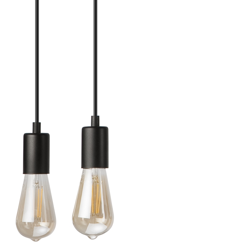 Chandelier on a string CORTINA 4xE27/15W/230V black/oak
