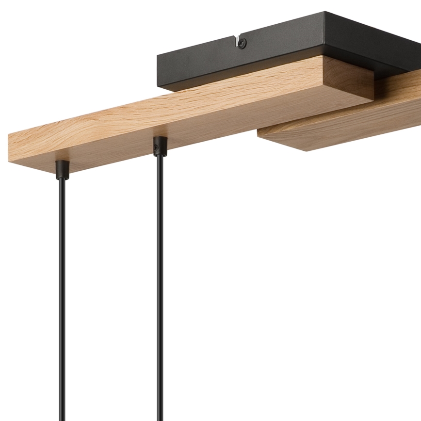 Chandelier on a string CORTINA 4xE27/15W/230V black/oak