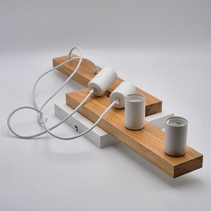 Chandelier on a string CORTINA 4xE27/15W/230V white/oak