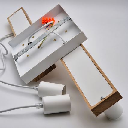 Chandelier on a string CORTINA 4xE27/15W/230V white/oak
