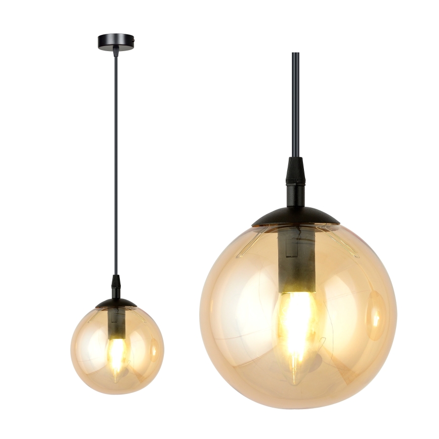 Chandelier on a string COSMO 1xE14/10W/230V d. 14 cm black/beige