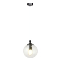 Chandelier on a string COSMO 1xE14/10W/230V d. 14 cm black/clear