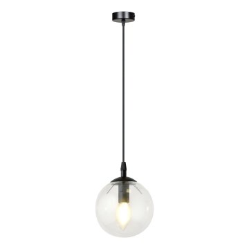Chandelier on a string COSMO 1xE14/10W/230V d. 14 cm black/clear