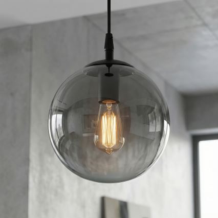 Chandelier on a string COSMO 1xE14/10W/230V d. 14 cm black/grey