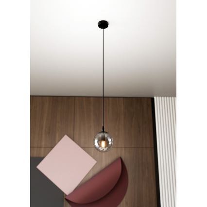 Chandelier on a string COSMO 1xE14/10W/230V d. 14 cm black/grey