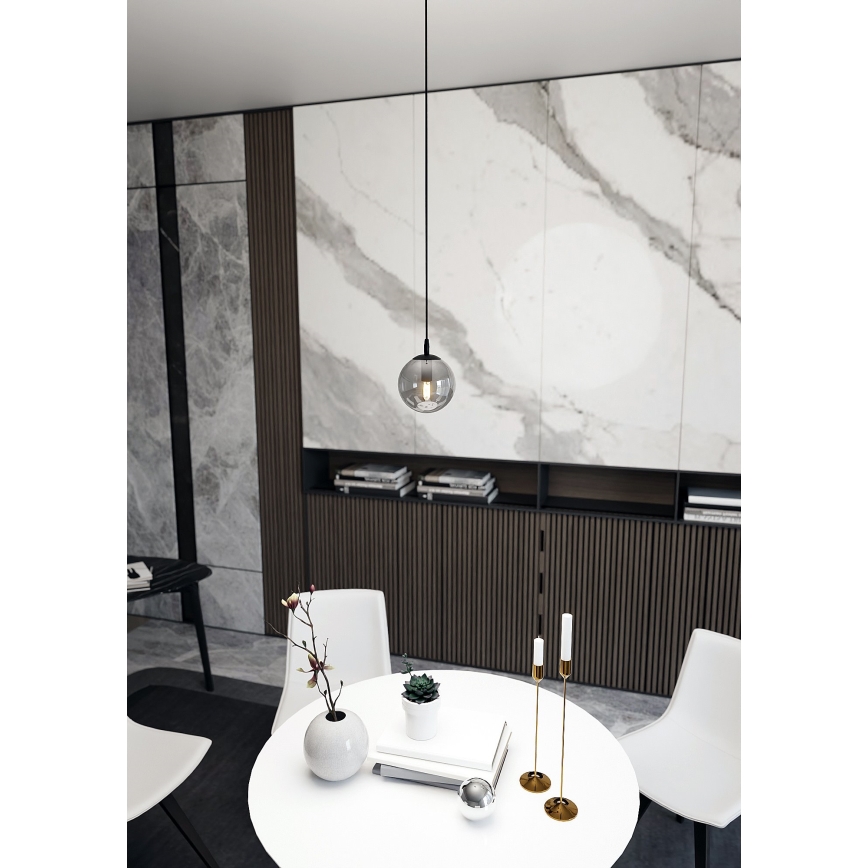 Chandelier on a string COSMO 1xE14/10W/230V d. 14 cm black/grey