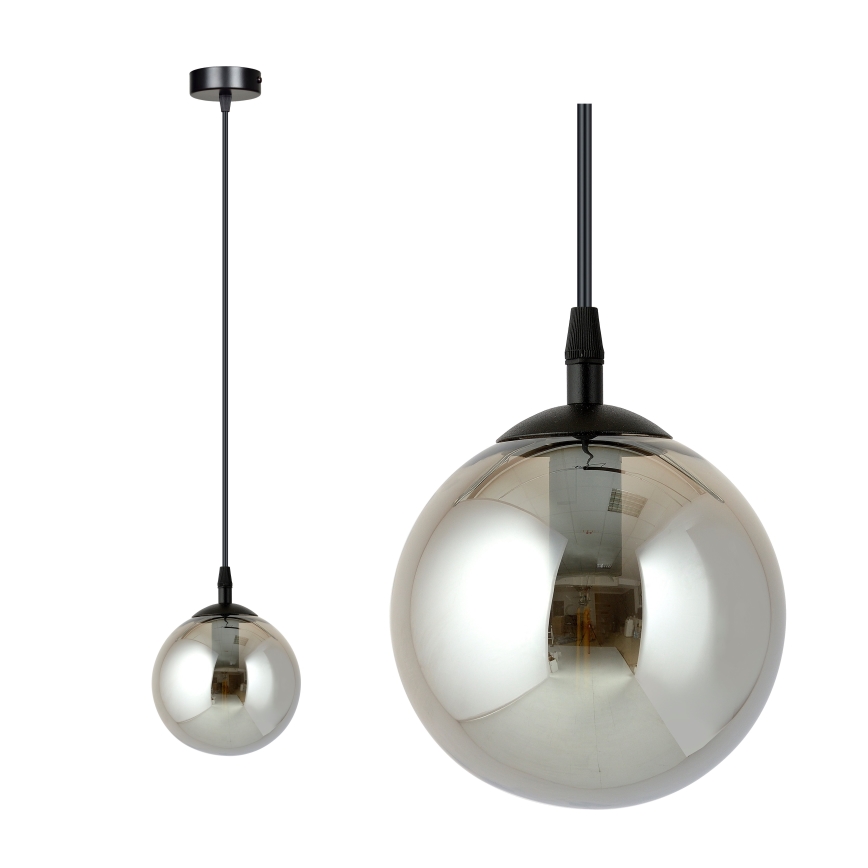Chandelier on a string COSMO 1xE14/10W/230V d. 14 cm black/grey