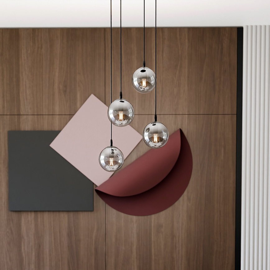 Chandelier on a string COSMO 4xE14/10W/230V d. 40 cm black/grey