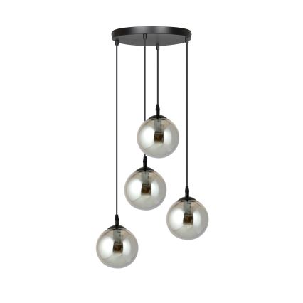 Chandelier on a string COSMO 4xE14/10W/230V d. 40 cm black/grey