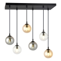 Chandelier on a string COSMO 6xE14/10W/230V black/grey/beige/clear