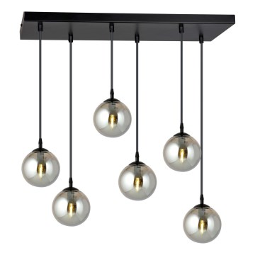 Chandelier on a string COSMO 6xE14/10W/230V black/grey