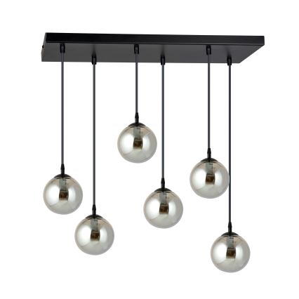 Chandelier on a string COSMO 6xE14/10W/230V black/grey