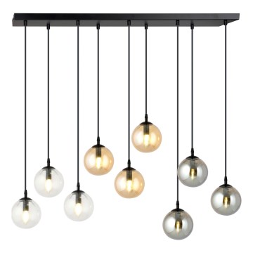 Chandelier on a string COSMO 9xE14/10W/230V black/grey/beige/clear