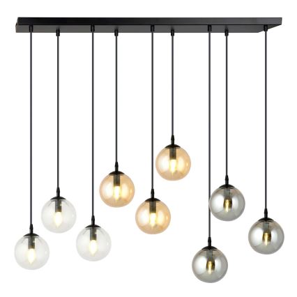 Chandelier on a string COSMO 9xE14/10W/230V black/grey/beige/clear