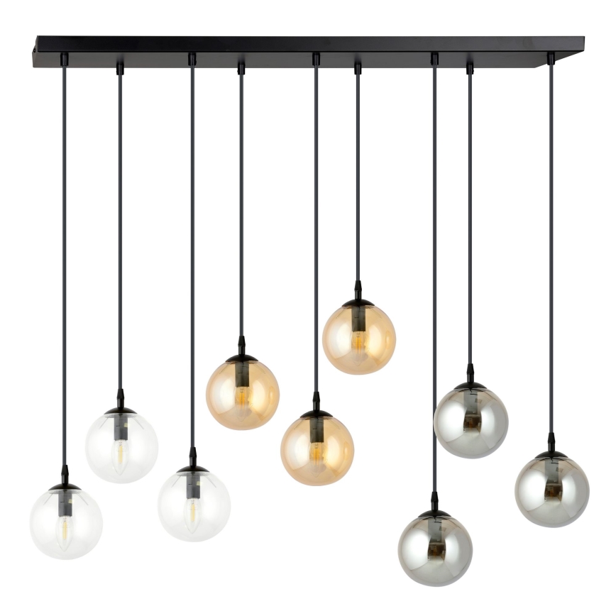 Chandelier on a string COSMO 9xE14/10W/230V black/grey/beige/clear