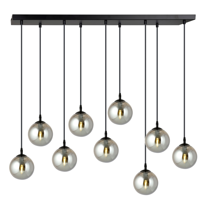 Chandelier on a string COSMO 9xE14/10W/230V black/grey