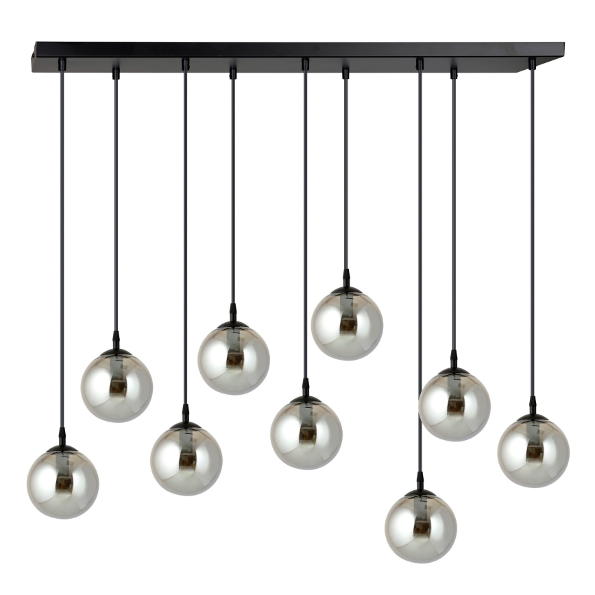 Chandelier on a string COSMO 9xE14/10W/230V black/grey