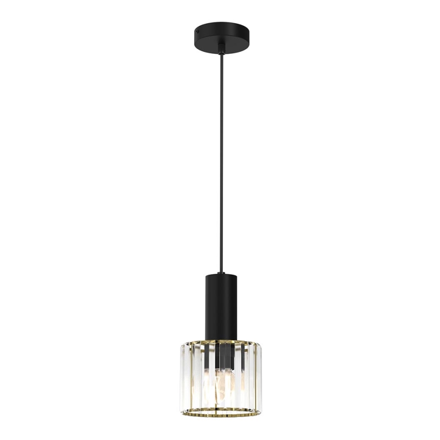 Chandelier on a string CRISTAL 1xE27/60W/230V black