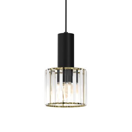 Chandelier on a string CRISTAL 1xE27/60W/230V black