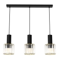 Chandelier on a string CRISTAL 3xE27/60W/230V black