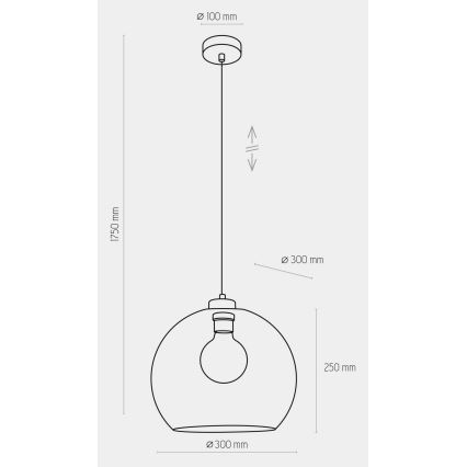 Chandelier on a string CUBUS 1xE27/60W/230V blue