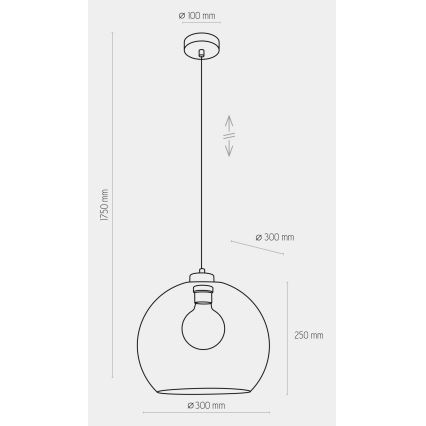 Chandelier on a string CUBUS 1xE27/60W/230V