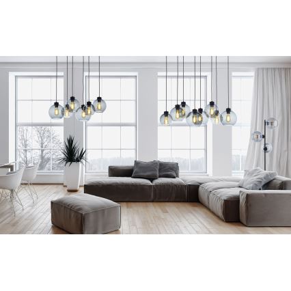 Chandelier on a string CUBUS 8xE27/60W/230V black