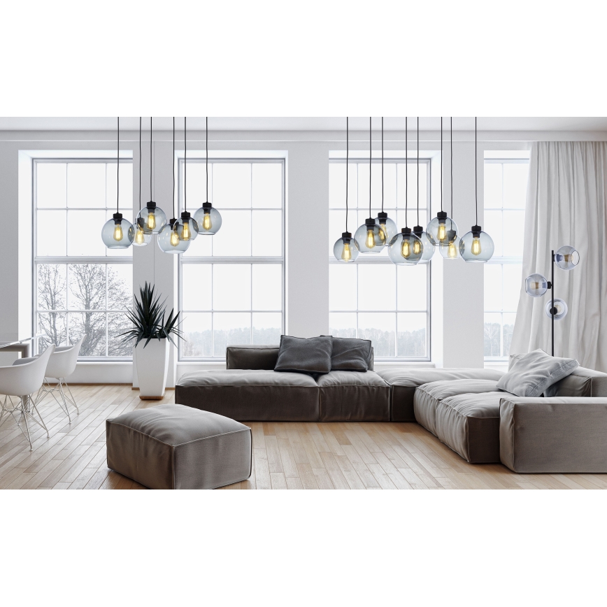 Chandelier on a string CUBUS 8xE27/60W/230V black
