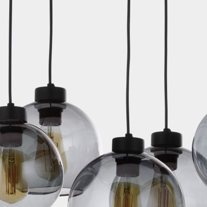 Chandelier on a string CUBUS 8xE27/60W/230V black