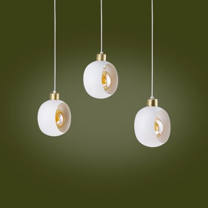 Chandelier on a string CYKLOP 3xE27/60W/230V white