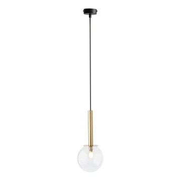 Chandelier on a string DAISY 1xG9/12W/230V d. 14 cm gold/black/clear