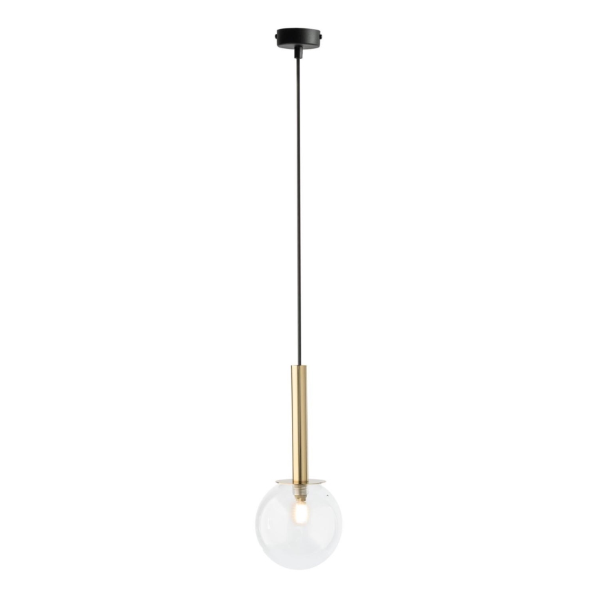 Chandelier on a string DAISY 1xG9/12W/230V d. 14 cm gold/black/clear